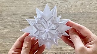 Origami Snowflake  Paper Snowflake ❄️ [upl. by Aikemat]