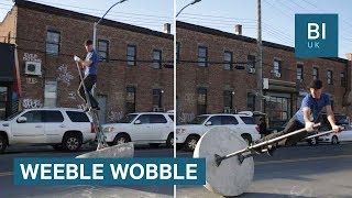 This huge weeble wobble took the internet by storm [upl. by Aihsat]