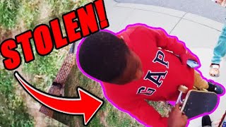 Kid STEALS my SKATEBOARD 🤬POV GoPro Tricks [upl. by Eiahpets536]