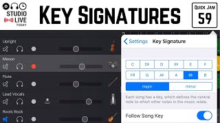 How to change KEY SIGNATURES in GarageBand iOS iPhoneiPad [upl. by Gaskins]