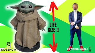 EPIC Life Size Baby Yoda BY Sideshow Unboxing [upl. by Verras]