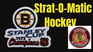 StratOMatic CampD Hockey 197172 Blackhawks vs 197172 Bruins [upl. by Thomasa]