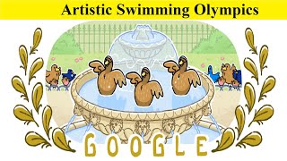 Artistic Swimming Olympics Paris Olympics 2024 GamesGoogle Doodle for schedule and results medals [upl. by Tenn]