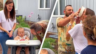 Husband Pushes Son’s Birthday Cake in Wife’s Face [upl. by Map576]