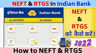 How to NEFT RTGS IMPS Transfer In Indian Bank  Online Fund Transfer Kaise Kren  Netbanking [upl. by Iona769]