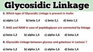 Glycosidic Linkage MCQ  Carbohydrates  Biomolecules Questions  NEET 2024 [upl. by Howell]