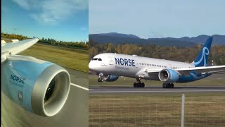 Norse Atlantic Airways Boeing 7879 Dreamliner landing in Oslo  Inside vs Outside [upl. by Aileme]