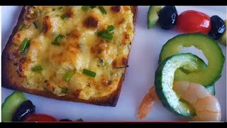 Tartines gratinées courgette crevette au fourكوسة جمبر شرائح الخبز 👍👌 [upl. by Nauqyaj]