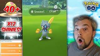 Shiny Hisuian Sneasel Hunt 12 Shinies Caught amp Hatched Pokémon GO [upl. by Euqinaj]