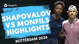 Denis Shapovalov vs Gael Monfils Highlights  Rotterdam 2024 [upl. by Osswald823]