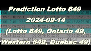 Winning Prediction Lotto 649 for 20240914 [upl. by Nidia]