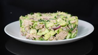 ПРОСТОЙ РЕЦЕПТ Салат с тунцом и авокадо  Tuna amp Avocado Salad [upl. by Akceber]