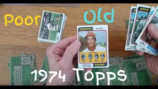 Poor Old 1974 Topps Baseball Cards  Sorting s 199 [upl. by Rehtae220]