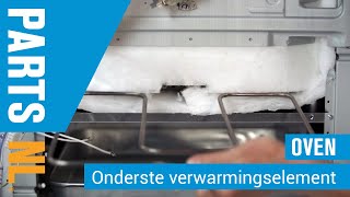 Onderste verwarmingselement vervangen van oven of fornuis PartsNL uitleg [upl. by Alayne]