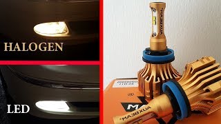 Installation amp Test AuxBeam LED Headlights H11 H7 H4 H1 H8 6500K 6000LM without error [upl. by Lennahc393]