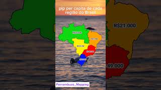 Pib per capita de cada região do Brasil [upl. by Nylodam]