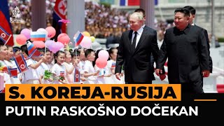 Sjeverna Koreja dočekala Putina velikom ceremonijom [upl. by Anieral791]