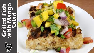 Easy Grilled Mahi Mahi Fish Recipe  How to Make Grilled Mahi Mahi Fish with Mango Salsa [upl. by Artsa12]