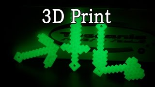 3D Printing GlowintheDark Minecraft Tools [upl. by Wakerly801]