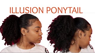 Want Your Ponytail to Look Longer Illusion Ponytail on Natural Hair [upl. by Orabelle]