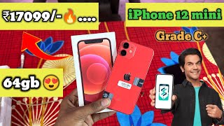 Refurbished iPhone 12 mini ₹17099🔥 grade C 64gb😍 order from cashify super sale unboxing video [upl. by Aisauqal]