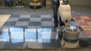 Granite floors grinding and polishing with Klindex Levighetor [upl. by Nednerb]