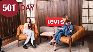 Levis 501 Day  Coffee Talk with Emma Chamberlain and Hailey Bieber [upl. by Enylekcaj]