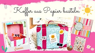 ☀️💞 Koffer aus Papier basteln 🎀 I in cm I mit Papier und Stickern von ACTION I Annilis Welt ☀️💞 [upl. by Valda]