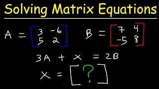 Solving Matrix Equations [upl. by Albarran]