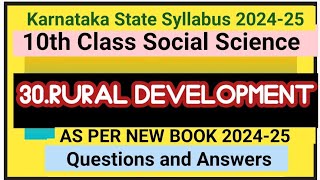 10th socialRural development notes 2024SSLC SocialRural development questions and answers [upl. by Rauscher442]