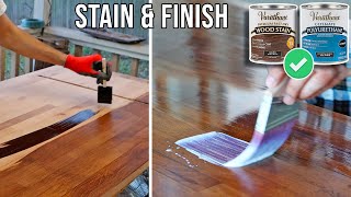 Stain amp Finish Wood Like A Pro Step By Step  Tips amp Tricks [upl. by Ynavoj]