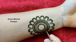 Latest Easy Arabic Mehndi Design for Front Hand  Arham Mehndi Designs [upl. by Hnilym]