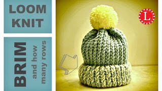 LOOM KNITTING HAT BRIM  How to Make a Folded Brim  How Many Rows [upl. by Saile]