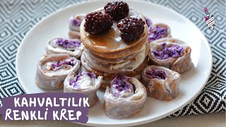 Krep Sunum  Kahvaltılık Renkli Sebzeli Krep Tarifi 🥞Mor Lahanalı [upl. by Leahcimauhsoj719]