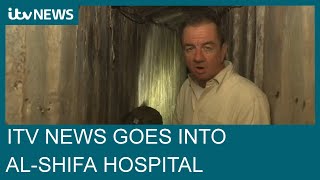 ITV News goes into Gazas alShifa hospital which Israel claims Hamas used as base  ITV News [upl. by Maridel]