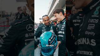 George Shows Lewis His Special Helmet 🥹 [upl. by Odrarej380]