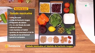 Recette  Salade Mexicaine et falafels de haricots rouges  La Quotidienne [upl. by Ekul]