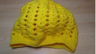 Uncinetto Crochet Cappello Giallo Facile Tutorial [upl. by Rodolphe731]