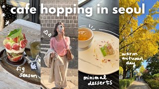 cafe hopping in seoul 🇰🇷 fig desserts minimal tea cafe buckwheat noodles local aesthetic shops [upl. by Ajnek]