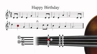 Happy Birthday  Violin Tutorial [upl. by Berne]