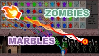 The Ultimate Defense  Marbles VS Zombies Battle in Algodoo [upl. by Yliak]