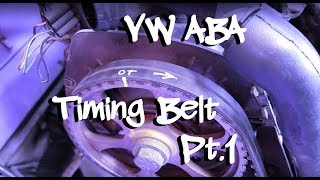 VW ABA 20 Timing Belt amp Water Pump Replacement pt 1 Removal [upl. by Lleruj83]