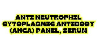 ANTI NEUTROPHIL CYTOPLASMIC ANTIBODY ANCA PANEL SERUM [upl. by Aehsa]