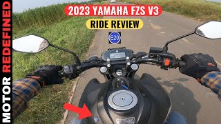 FInally 2023 Yamaha FZS V3 E20 Ride Review  On Road Price Features Mileage [upl. by Atinomar]