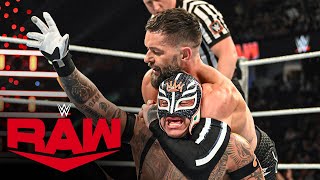 Finn Bálor gets disqualified injuring Rey Mysterio Raw highlights Sept 9 2024 [upl. by Sateia770]