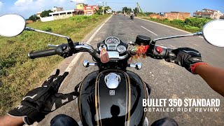 2024 Royal Enfield Bullet 350 Standard Black Ride Review  Bullet Standard 350 New Model 2024 [upl. by Retsevlys]