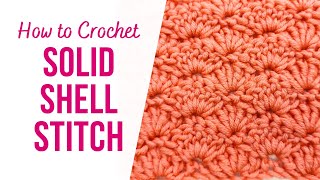 How to Crochet Solid Shell Stitch  FOR ABSOLUTE BEGINNERS [upl. by Adnolahs202]