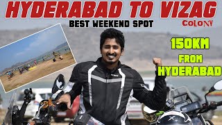 Hyderabad to Vizag Colony  A Ride to Beach Not  Weekend కి ఇదే Best Place  Telugu Moto Vlog [upl. by Aerdnod819]