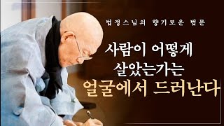 법정스님의 날카로운 시선 사람이 어떻게 살았는가는 얼굴에서 드러납니다 법정스님의 향기로운 법문 법정스님 [upl. by Josee]