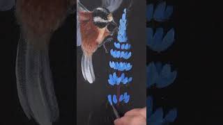 “How to Paint a Bird with Lupine” full acrylic painting tutorial on my channel 🕊️💐🎨❤️ shorts [upl. by Aihsenot]